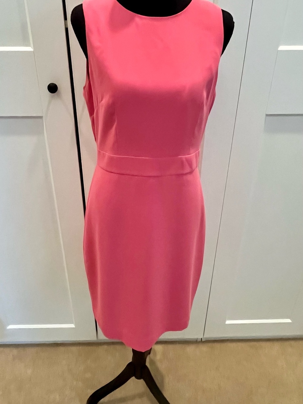 J. Crew Sleeveless Pink Midi Sheath Dress Summer Classic Minimilist Size 6